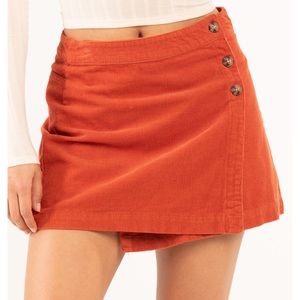 RSQ Womens Corduroy Wrap Mini Skirt Burnt Orange Red Size Small from Tilly’s